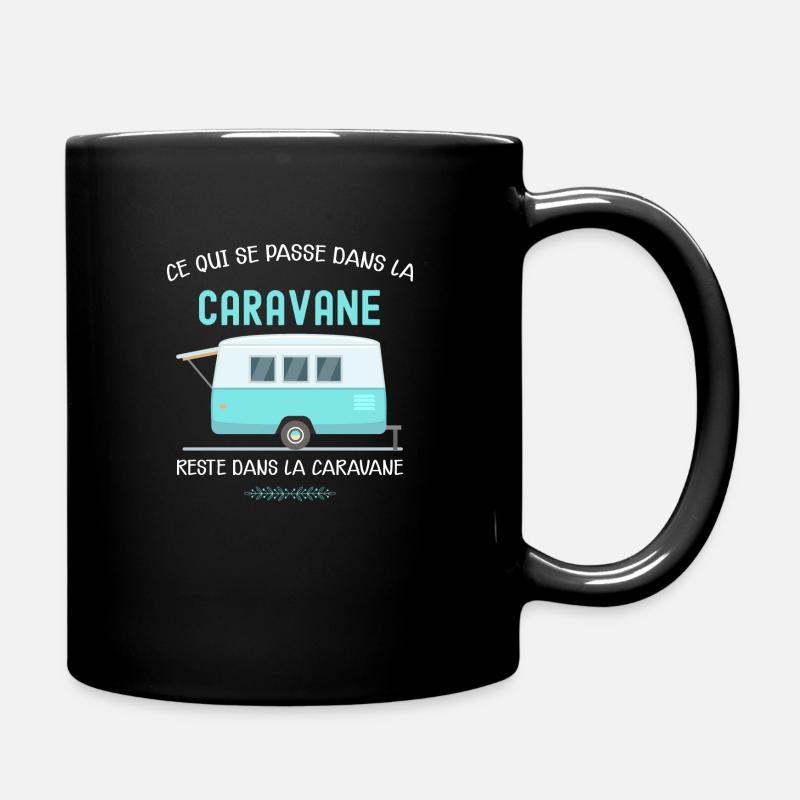 Humour caravane. Ce qui se passe dans la caravane - Mug uni - noir
