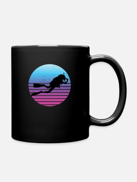 Diving Divers Diving Scuba Diving Scuba Divers - Full Colour Mug - black