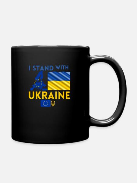 Ich stehe mit der Ukraine - Tasse einfarbig - Schwarz