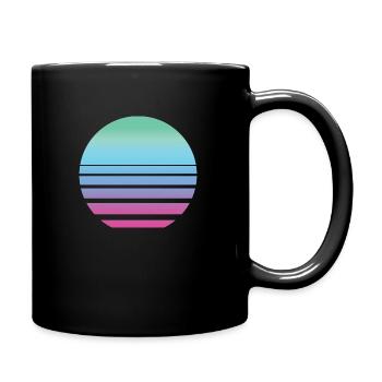 Sun Retro Vaporwave - Full Colour Mug - black - Right