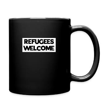 Accueil des réfugiés - Mug uni - noir - Droite
