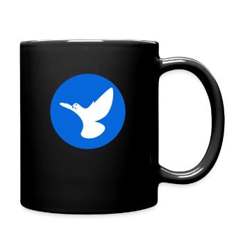 Colombe blanche de la paix dans un cercle bleu - Mug uni - noir - Droite