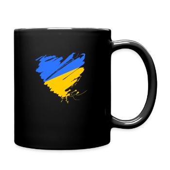 Ukraine Kiew Odessa Europa Grunge Herz Frieden - Tasse einfarbig - Schwarz - Rechts