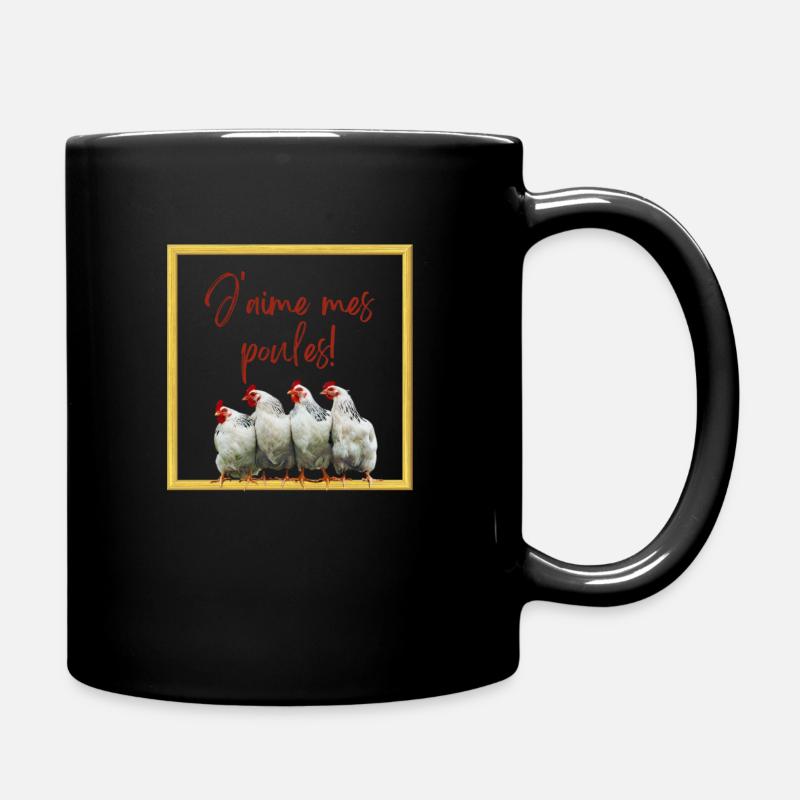 J'aime mes poules - Design Thème Poule - Mug uni - noir