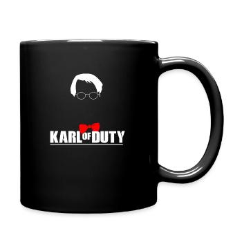 Satire Lauterbach mit Karl of Duty - Tasse einfarbig - Schwarz - Rechts