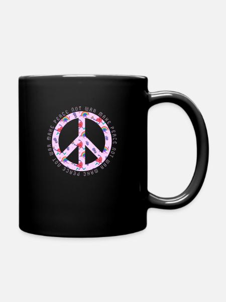 Faites de la paix et non de la guerre - Signe de paix - Paix - Mug uni - noir