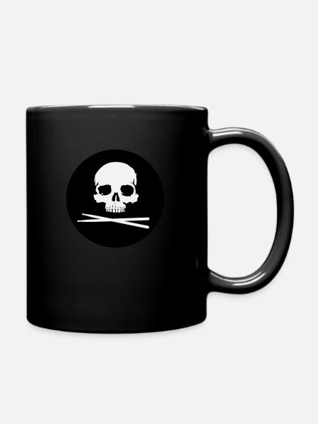 Skull 'n' Drums - Tasse einfarbig - Schwarz