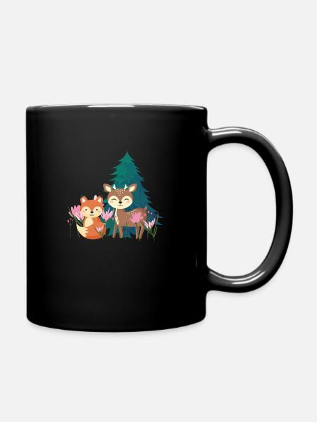 animaux de la forêt mignons - Mug uni - noir
