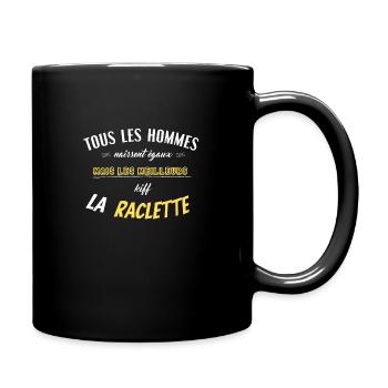 tous les hommes kiff la raclette - Mug uni - noir - Droite