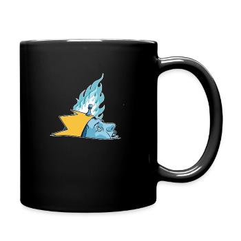 Roi noyé dans les flammes Symbolisme Motif - Mug uni - noir - Droite