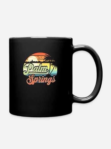 Palm Springs California Beach Vacances Coucher de soleil - Mug uni - noir