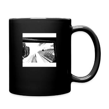 Monochrome Stadt - Tasse einfarbig - Schwarz - Rechts