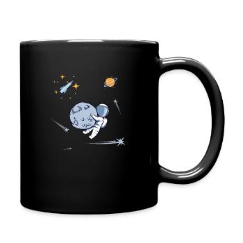 Dans la lune - Mug uni - noir - Droite