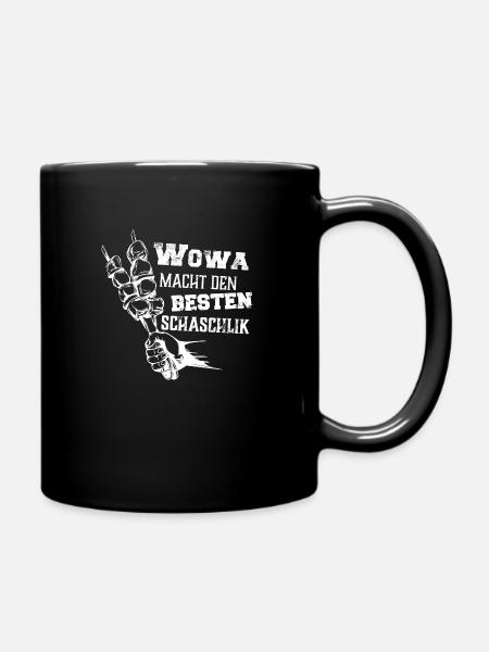 Wowa macht den besten Schaschlik Geschenk Mangal - Tasse einfarbig - Schwarz