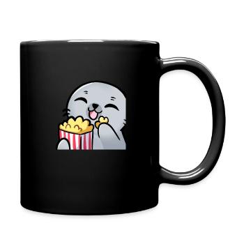 MuggelRobbeLykiepTwitchPopcorn - Tasse einfarbig - Schwarz - Rechts