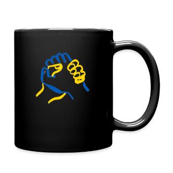 Peace Ukraine - Tasse einfarbig - Schwarz - Rechts