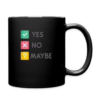 Fragen und Antworten - Tasse einfarbig - Schwarz - Rechts