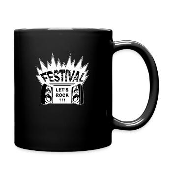 Festival - let's rock!!! - Tasse einfarbig - Schwarz - Rechts