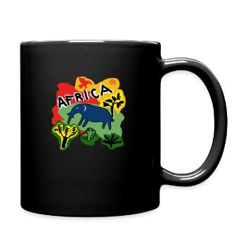 Afrikanischer Elefant - Tasse einfarbig - Schwarz - Rechts