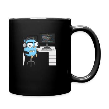 Gopher Coding - Full Colour Mug - black - Right