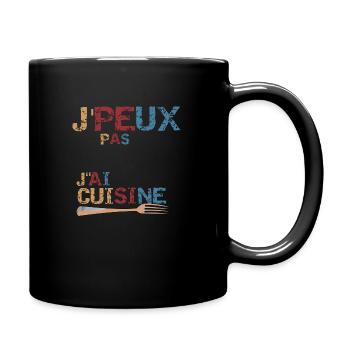 J'peux pas j'ai cuisine - Mug uni - noir - Droite