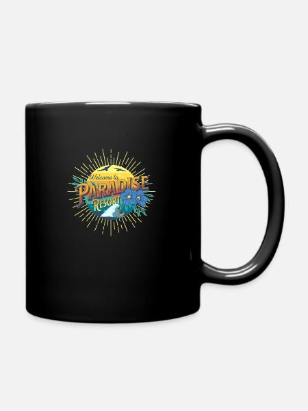 Welcome to Paradise Resort surfing - Full Colour Mug - black