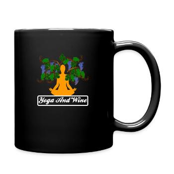 Yoga And Wine - Yoga und Wein - Full Colour Mug - black - Right