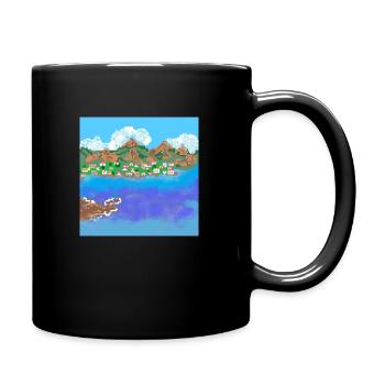 mountains and sea - Tasse einfarbig - Schwarz - Rechts