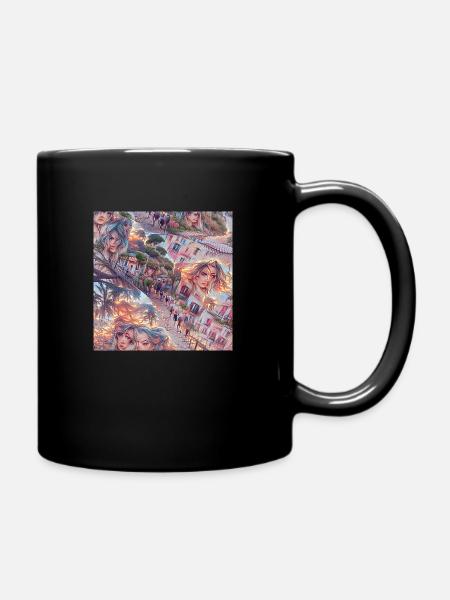 Anime Promenade - Tasse einfarbig - Schwarz