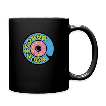 Cadran coloré Vintage Retro Phone Nostalgia - Mug uni - noir - Droite