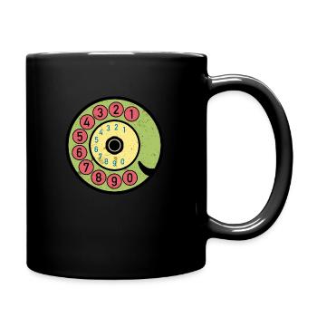 Cadran coloré Vintage Retro Phone Nostalgia - Mug uni - noir - Droite