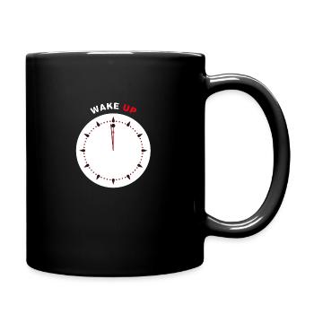 Wach auf - Tasse einfarbig - Schwarz - Rechts