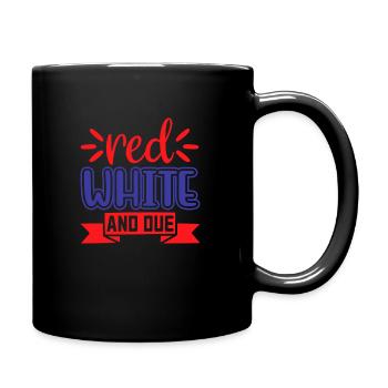 Red white and due - Full Colour Mug - black - Right