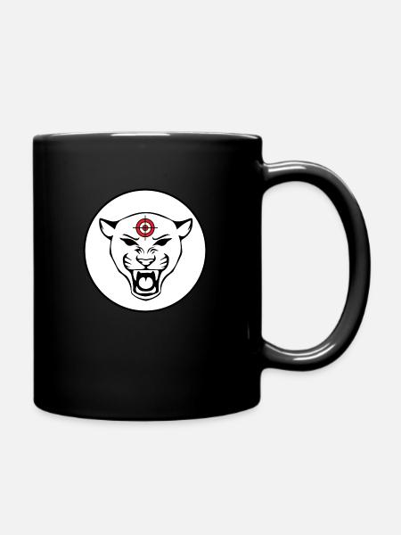 Panther with a target on the head - Full Colour Mug - black