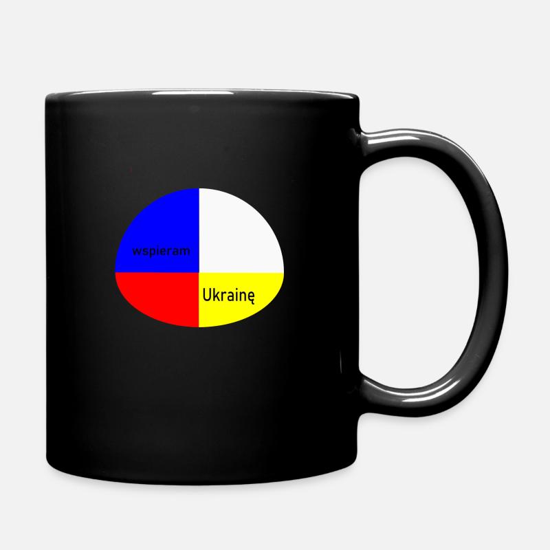 Ich unterstütze die Ukraine - Tasse einfarbig - Schwarz