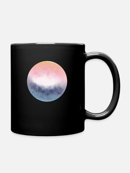 Kreis mit Farbverlauf - Tasse einfarbig - Schwarz