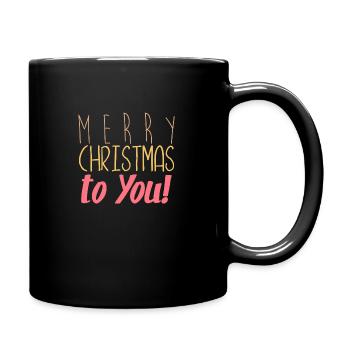 Merry christmas - Tasse einfarbig - Schwarz - Rechts