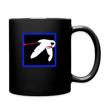Cigogne bleue - Mug uni - noir - Droite