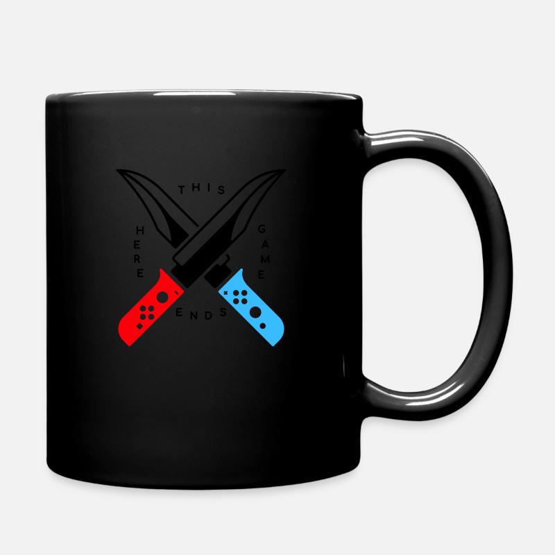 Spielekonsole Controller Messer mit Spruch - Tasse einfarbig - Schwarz