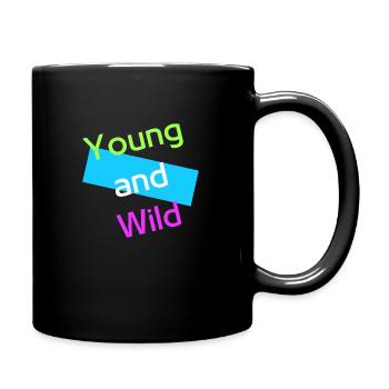 Young and wild - Young at heart - Full Colour Mug - black - Right