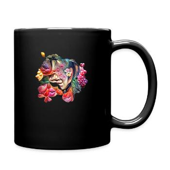 Visage de fruit - Mug uni - noir - Droite