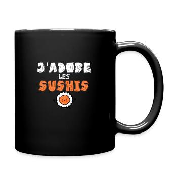 j adore les sushis - Mug uni - noir - Droite