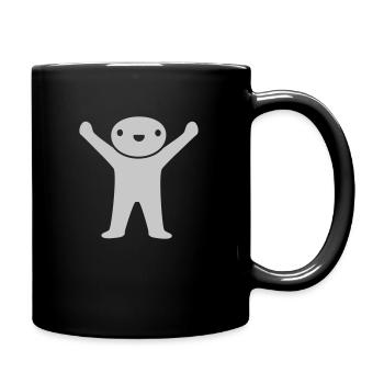 Illustration Design glückliches Männchen - Tasse einfarbig - Schwarz - Rechts