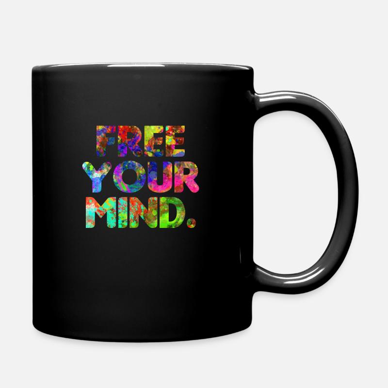 Free your Mind motivation Mindset gym business - Full Colour Mug - black