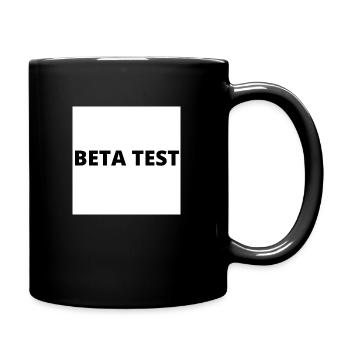 "BETA TEST" Design in dicker schwarzer Schrift - Tasse einfarbig - Schwarz - Rechts
