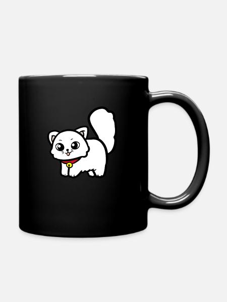 Kätzchen - Tasse einfarbig - Schwarz