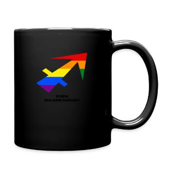 Sternzeichen Schütze Pride Design - Tasse einfarbig - Schwarz - Rechts