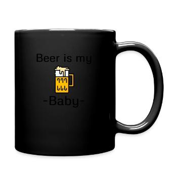 Outfit (Bier-Geschenk) - Tasse einfarbig - Schwarz - Rechts