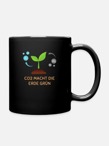 CO2 macht die Erde grün - Tasse einfarbig - Schwarz