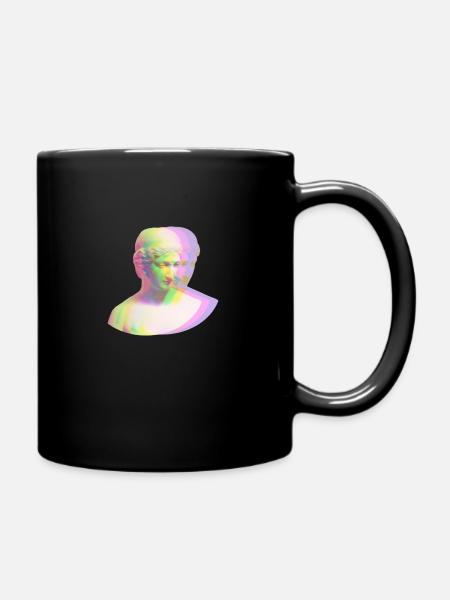 T-Shirt Unisex Greek Vaporwave Ancient Glitchart - Tasse einfarbig - Schwarz